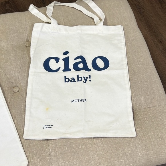 Lot of Two MOTHER “CIAO” Canvas Tote Bags Market Bags Book Bags - Picture 2 of 7